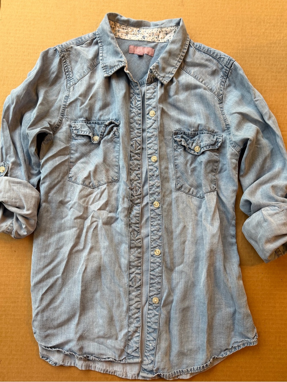 Harper Light Wash Chambray Button-Up Shirt